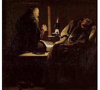 ZHAOSHAN Célèbre Oeuvre Dimpression Wall Art Peintures le de saint François un moine en prière avec un moine mourant par Georges De La Tour Tableaux Modernes Pour la Décoration de Bureau 60x90cm