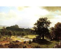 ZHAOSHAN Célèbre Oeuvre Dimpression Wall Art Peintures Le jour qui commence par Albert Bierstadt Tableaux Modernes Pour la Décoration de Bureau 60x90cm