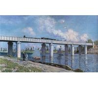 ZHAOSHAN Célèbre Oeuvre Dimpression Wall Art Peintures Le pont de chemin de fer à Argenteuiln par Claude Monet Tableaux Modernes Pour la Décoration de la Chambre à Coucher 60x90cm