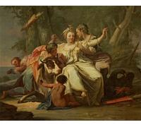 ZHAOSHAN Célèbre Oeuvre Dimpression Wall Art Peintures le viol d'Europe de Battista Crosato Tableaux Modernes Pour la Décoration de Bureau 60x90cm