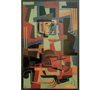 ZHAOSHAN Célèbre Oeuvre Dimpression Wall Art Peintures l'Homme au violon de Juan Gris Tableaux Modernes Pour la Décoration de Bureau 60x90cm