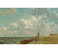 ZHAOSHAN Célèbre Oeuvre Dimpression Wall Art Peintures Phare de Harwich le Bas et Beacon Hill par John Constable Tableaux Modernes Pour la Décoration de la Chambre à Coucher 60x90cm
