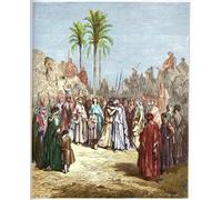 ZHAOSHAN Célèbre Oeuvre Dimpression Wall Art Peintures Réconciliation entre Jacob et Esaü Réconciliation de Jacob par Gustave Doré Tableaux Modernes Pour la Décoration de Bureau 60x90cm