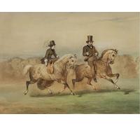ZHAOSHAN Célèbre Oeuvre Dimpression Wall Art Peintures Reiterpaar d'Adolf Schreyer Tableaux Modernes Pour la Décoration de Bureau 60x90cm