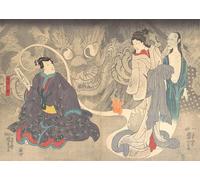 ZHAOSHAN Célèbre Oeuvre Dimpression Wall Art Peintures Scène d'une histoire de fantôme le démon chat Okazaki par Utagawa Kuniyoshi Tableaux Modernes Pour la Décoration Murale 60x90cm