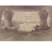 ZHAOSHAN Célèbre Oeuvre Dimpression Wall Art Peintures Sous le portique du temple d'Edfou Haute Egypte par David Roberts Tableaux Modernes Pour la Décoration de la Chambre à Coucher 60x90cm