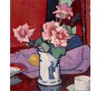 ZHAOSHAN Célèbre Oeuvre Dimpression Wall Art Peintures Vase Chinois Roses Roses par Samuel John Peploe Tableaux Modernes Pour la Décoration de Bureau 60x90cm
