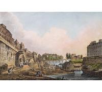 ZHAOSHAN Célèbre Oeuvre Dimpression Wall Art Peintures Vue de la Seine sous une arche du Pont Notre Dame par Claude Nattes Tableaux Modernes Pour la Décoration de Bureau 60x90cm