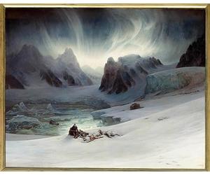 ZHAOSHAN De Célèbres Tableaux Abstait Peinture Art Mur De Toile Baie de la Magdalena vue du tombeau de la péninsule par François Auguste Biard Pour la Décoration de la Chambre à Coucher 60x90cm