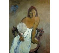 ZHAOSHAN De Célèbres Tableaux Affiche Mur Art Poster DéCoration Murale Jeune fille à l'éventail de Paul Gauguin Graffiti Impression Toile Pour la Décoration Murale 60x90cm