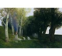 ZHAOSHAN De Célèbres Tableaux Imprimer Affiche Toile Avec Image Bosquet sacré d'Arnold Böcklin Impression Peinture Huile Pour la Décoration Murale 60x90cm