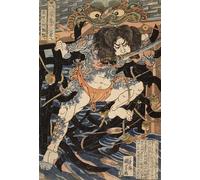 ZHAOSHAN De Célèbres Tableaux Imprimer Affiche Toile Avec Image Cent huit héros du conte chinois la marge de l'eau Zhang Shun par Utagawa Kuniyoshi Pour la Décoration de Bureau 60x90cm