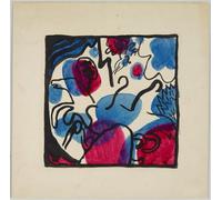ZHAOSHAN De Célèbres Tableaux Imprimer Affiche Toile Avec Image Design for Color Woodcut 'trois cavaliers en rouge, et noir' par Wassily Kandinsky Pour la Décoration Murale 60x90cm