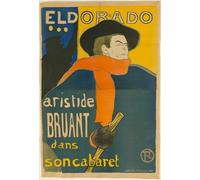 ZHAOSHAN De Célèbres Tableaux Imprimer Affiche Toile Avec Image Eldorado Aristide Bruant par Henri De Toulouse Lautrec Impression Peinture Huile Pour la Décoration de Bureau 60x90cm