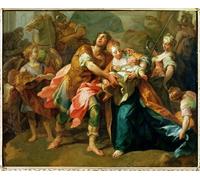 ZHAOSHAN De Célèbres Tableaux Imprimer Affiche Toile Avec Image Hector faisant ses adieux à son fils et à Andromaque par Jean Bernard Restout Pour la Décoration de la Chambre à Coucher 60x90cm