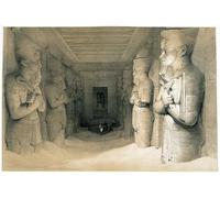 ZHAOSHAN De Célèbres Tableaux Imprimer Affiche Toile Avec Image Intérieur du Temple d'Abou Simbel Dessin réalisé en Terre Sainte par David Roberts Pour la Décoration de Bureau 60x90cm