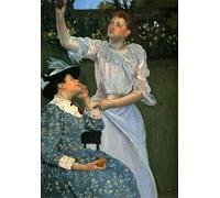 ZHAOSHAN De Célèbres Tableaux Imprimer Affiche Toile Avec Image Jeunes femmes cueillant des fruits par Mary Cassatt Impression Peinture Huile Pour la Décoration de Bureau 60x90cm