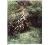 ZHAOSHAN De Célèbres Tableaux Imprimer Affiche Toile Avec Image la mort d'Absalom après la défaite contre les troupes de son père par Gustave Doré Pour la Décoration de la Chambre à Coucher 60x90cm