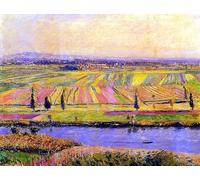 ZHAOSHAN De Célèbres Tableaux Imprimer Affiche Toile Avec Image la plaine de Gennevilliers par Gustave Caillebotte Impression Peinture Huile Pour la Décoration Murale 60x90cm