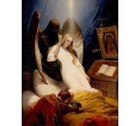 ZHAOSHAN De Célèbres Tableaux Imprimer Affiche Toile Avec Image L'ange de la mort d'Horace Vernet Impression Peinture Huile Pour la Décoration de Bureau 60x90cm