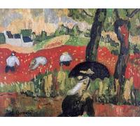 ZHAOSHAN De Célèbres Tableaux Imprimer Affiche Toile Avec Image le Champ Rouge Pont Aven par Emile Bernard Impression Peinture Huile Pour la Décoration de Bureau 60x90cm