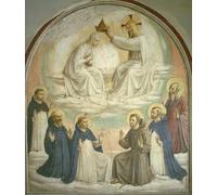 ZHAOSHAN De Célèbres Tableaux Imprimer Affiche Toile Avec Image le couronnement de la Vierge avec les saints Thomas Benoît de Fra Angelico Impression Peinture Huile Pour la Décoration Murale 60x90cm