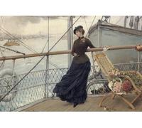 ZHAOSHAN De Célèbres Tableaux Imprimer Affiche Toile Avec Image le départ du port de New York par Henry Bacon Impression Peinture Huile Pour la Décoration de la Chambre à Coucher 60x90cm