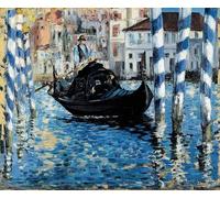 ZHAOSHAN De Célèbres Tableaux Imprimer Affiche Toile Avec Image le Grand Canal à Venise par Edouard Manet Impression Peinture Huile Pour la Décoration Murale 60x90cm