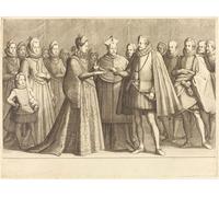 ZHAOSHAN De Célèbres Tableaux Imprimer Affiche Toile Avec Image le Mariage de Ferdinando et Christine de Lorraine de Jacques Callot Pour la Décoration de la Chambre à Coucher 60x90cm