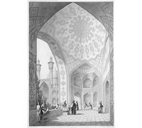 ZHAOSHAN De Célèbres Tableaux Imprimer Affiche Toile Avec Image le vestibule de l'entrée principale du Medrese-i-shah-hussein Ispahan par Pascal Coste Pour la Décoration de Bureau 60x90cm