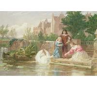 ZHAOSHAN De Célèbres Tableaux Imprimer Affiche Toile Avec Image Les Enfants de Charles Ier de Frederick Goodall Impression Peinture Huile Pour la Décoration de Bureau 60x90cm