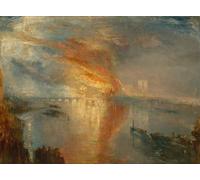 ZHAOSHAN De Célèbres Tableaux Imprimer Affiche Toile Avec Image l'incendie des chambres des lords et octobre par Mallord William Turner Impression Peinture Huile Pour la Décoration de Bureau 60x90cm