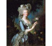 ZHAOSHAN De Célèbres Tableaux Imprimer Affiche Toile Avec Image Marie Antoinette À La Rose par Elisabeth Louise Vigée Lebrun Impression Peinture Huile Pour la Décoration de Bureau 60x90cm