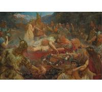 ZHAOSHAN De Célèbres Tableaux Imprimer Affiche Toile Avec Image Mort d'un guerrier viking par Charles Ernest Butler Impression Peinture Huile Pour la Décoration de la Chambre à Coucher 60x90cm