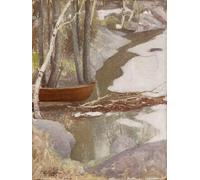 ZHAOSHAN De Célèbres Tableaux Imprimer Affiche Toile Avec Image Paysage de printemps par Pekka Halonen Impression Peinture Huile Pour la Décoration de la Chambre à Coucher 60x90cm