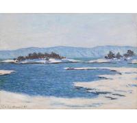 ZHAOSHAN De Célèbres Tableaux Paysage Toile Affiche Affiche De Arts Au Bord du Fjord de Christiania par Claude Monet Impression Peinture Huile Pour la Décoration Murale 60x90cm