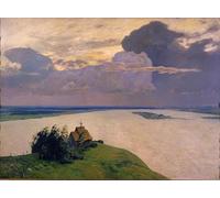 ZHAOSHAN De Célèbres Tableaux Paysage Toile Affiche Affiche De Arts Au-dessus de la paix éternelle par Isaac Ilyich Levitan Impression Peinture Huile Pour la Décoration Murale 60x90cm