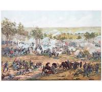 ZHAOSHAN De Célèbres Tableaux Paysage Toile Affiche Affiche De Arts Bataille de Gettysburg Kurz et Allison par Paul Philippoteaux Impression Peinture Huile Pour la Décoration de Bureau 60x90cm