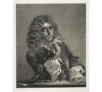 ZHAOSHAN De Célèbres Tableaux Paysage Toile Affiche Affiche De Arts Essai sur la pierre au pinceau et au grattoir : Portrait de Molière par Adolph Menzel Pour la Décoration de Bureau 60x90cm