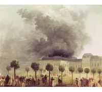ZHAOSHAN De Célèbres Tableaux Paysage Toile Affiche Affiche De Arts Incendie à l'Opéra du Palais royal de Hubert Robert Impression Peinture Huile Pour la Décoration de Bureau 60x90cm