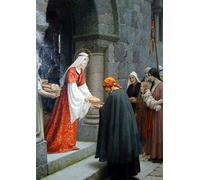 ZHAOSHAN De Célèbres Tableaux Paysage Toile Affiche Affiche De Arts la Charité de Sainte Elisabeth de Hongrie Edmund Blair Leighton Pour la Décoration de la Chambre à Coucher 60x90cm