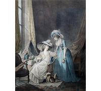 ZHAOSHAN De Célèbres Tableaux Paysage Toile Affiche Affiche De Arts La Confession Difficile de Jean Francois Janinet Impression Peinture Huile Pour la Décoration de Bureau 60x90cm
