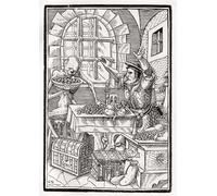 ZHAOSHAN De Célèbres Tableaux Paysage Toile Affiche Affiche De Arts La mort vient à l'avare ou à l'usurier par Hans Holbein le Jeune Impression Peinture Huile Pour la Décoration Murale 60x90cm