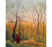 ZHAOSHAN De Célèbres Tableaux Paysage Toile Affiche Affiche De Arts La Promenade en forêt d'Henri Rousseau Impression Peinture Huile Pour la Décoration de la Chambre à Coucher 60x90cm