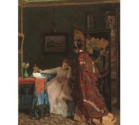ZHAOSHAN De Célèbres Tableaux Paysage Toile Affiche Affiche De Arts la visite avant d'Alfred Emile Stevens Impression Peinture Huile Pour la Décoration Murale 60x90cm