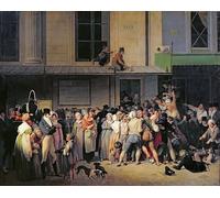 ZHAOSHAN De Célèbres Tableaux Paysage Toile Affiche Affiche De Arts l'Entrée du Théâtre Ambigu Comique Avant par Louis Léopold Boilly Impression Peinture Huile Pour la Décoration Murale 60x90cm