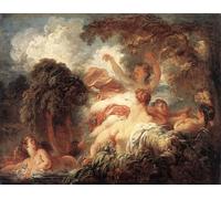 ZHAOSHAN De Célèbres Tableaux Paysage Toile Affiche Affiche De Arts les Baigneuses de Jean honore Impression Peinture Huile Pour la Décoration Murale 60x90cm