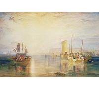 ZHAOSHAN De Célèbres Tableaux Paysage Toile Affiche Affiche De Arts Pêche au merlan au large de Margate par Mallord William Turner Impression Peinture Huile Pour la Décoration de Bureau 60x90cm