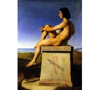 ZHAOSHAN De Célèbres Tableaux Paysage Toile Affiche Affiche De Arts Polites fils de Priam observe les mouvements des Grecs Jean Hippolyte Flandrin Pour la Décoration Murale 60x90cm