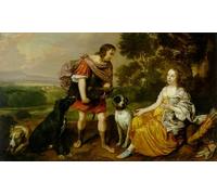 ZHAOSHAN De Célèbres Tableaux Paysage Toile Affiche Affiche De Arts Portrait Histoire d'un jeune homme et d'une dame en Méléagre et Atalante Jan Mytens Pour la Décoration de Bureau 60x90cm